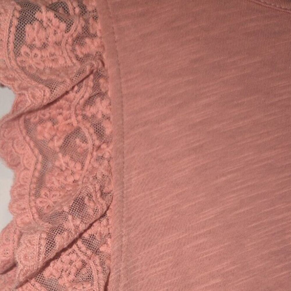 Anthropologie Women's Medium Eric + Ali Top Rose Pink Lace Flutter Sleeve NWT - Picture 11 of 11